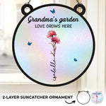 Seeds Of Love, Roots Of Joy - Family Personalized Window Hanging Suncatcher - Gift For Mom, Grandma