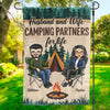 Happiness Is Camping With You - Couple Personalized Custom Flag - Gift For Husband Wife, Camping Lovers