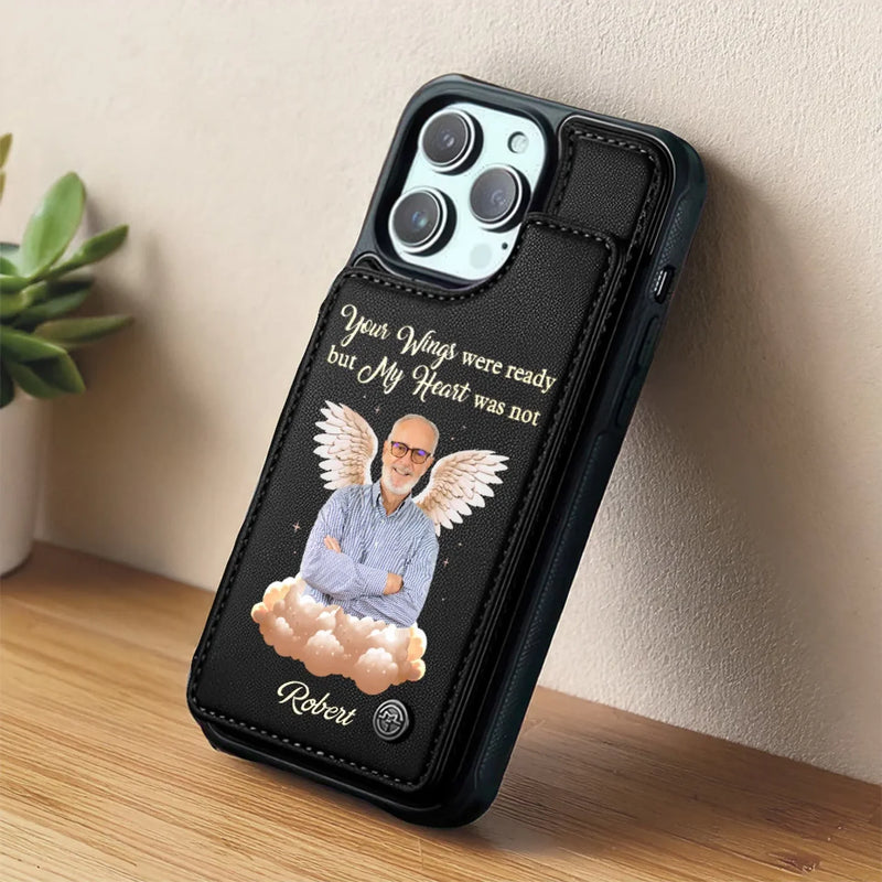 Custom Photo I Will Carry You With Me Until I See You Again - Memorial Personalized Custom Leather Flip Wallet Phone Case - Sympathy Gift For Family Members