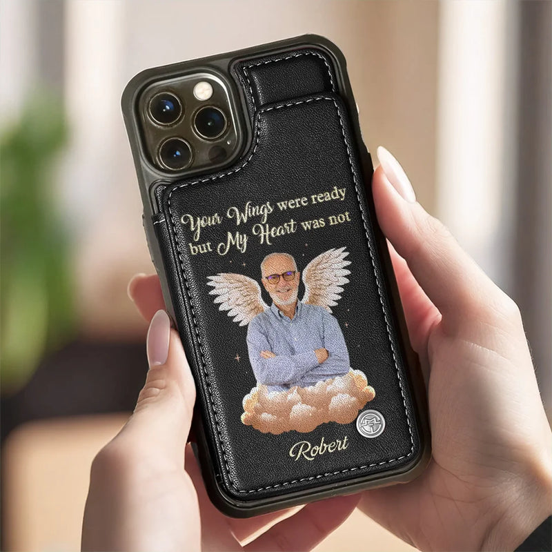 Custom Photo I Will Carry You With Me Until I See You Again - Memorial Personalized Custom Leather Flip Wallet Phone Case - Sympathy Gift For Family Members