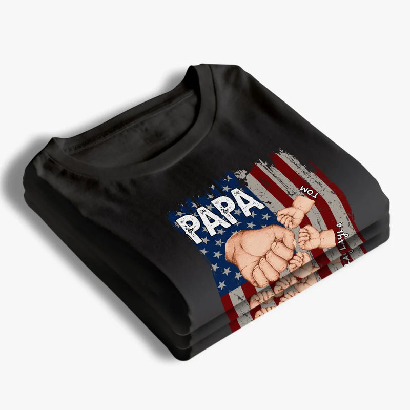 Built By Dad, Inspired By Grandpa - Family Personalized Custom Unisex T-Shirt, Premium T-shirt, Hoodie - Father's Day Gift For Dad, Grandpa