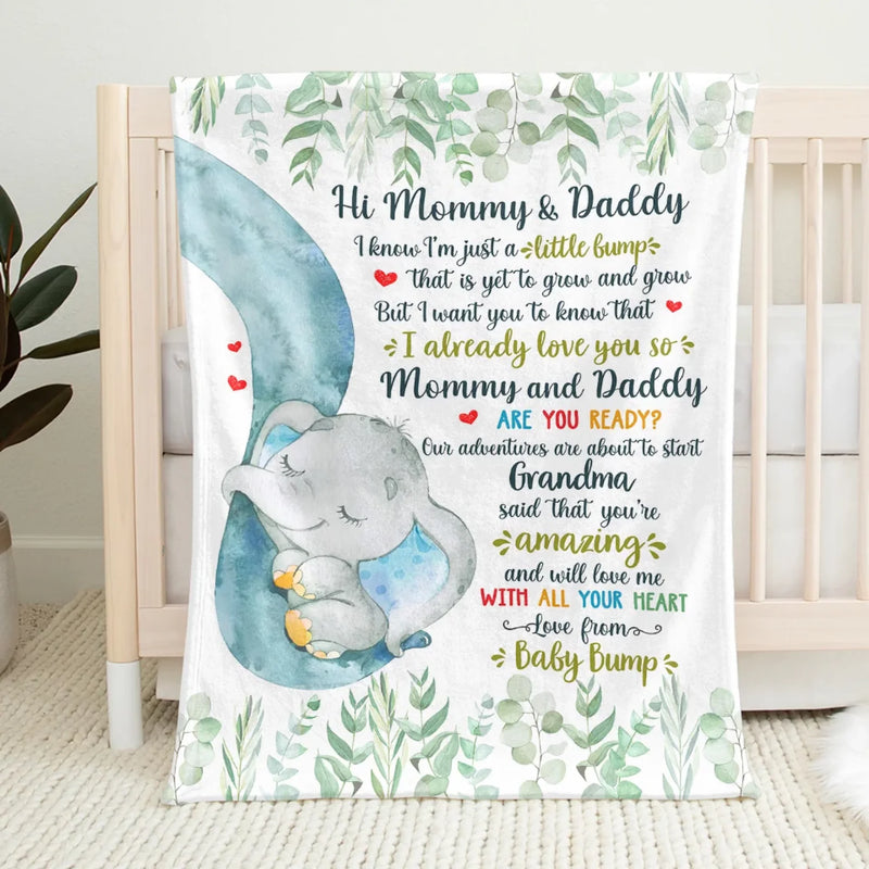 Custom Blanket - Personalized Baby Shower, Gender Reveal Gifts For New Moms, New Dads, New Parents - New Life, New Love, New Journey