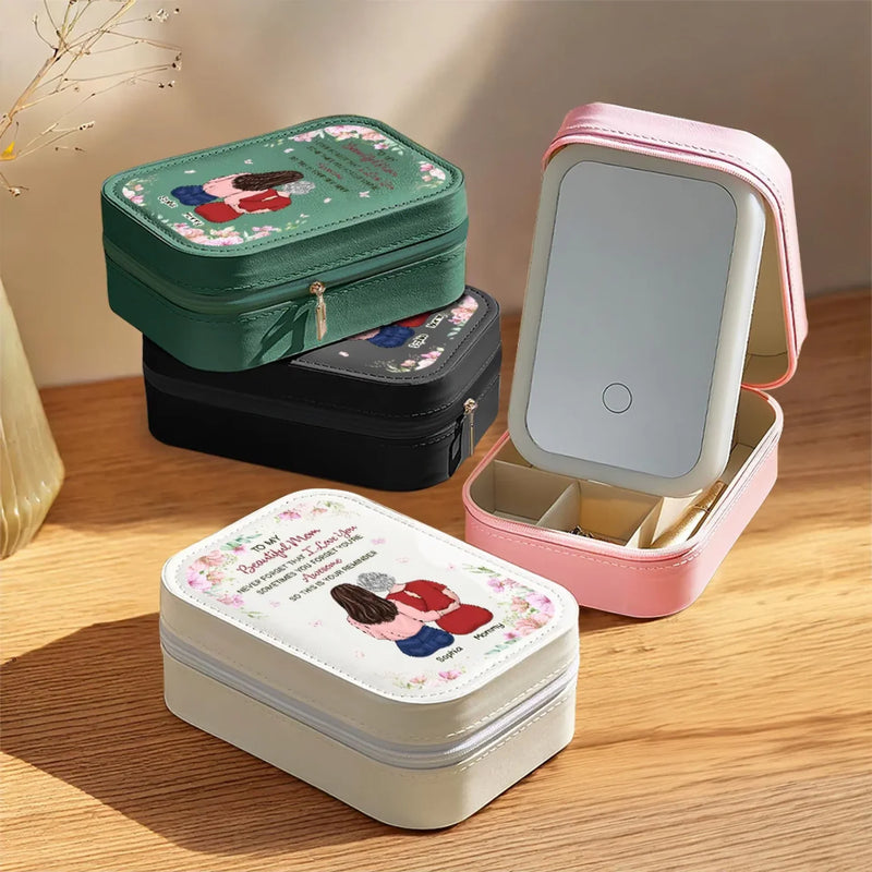 Sometimes You Forget You're Awesome So This Is Your Reminder - Family Personalized Custom Jewelry Box LED Makeup - Gift For Mom, Daughter