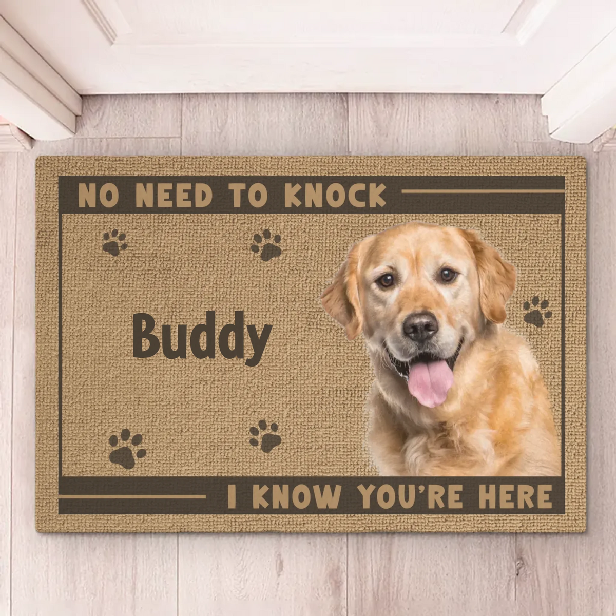 Custom Photo Home Decor Decorative Mat - Personalized Birthday Gifts For Dog Cat Lovers, Dog Dad And Mom, Cat Owners - Wipe Your Paws, Hooman