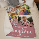 Custom Photo Grandma Gifts from Grandchildren - Personalized Blanket