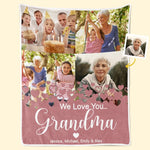 Custom Photo Grandma Gifts from Grandchildren - Personalized Blanket