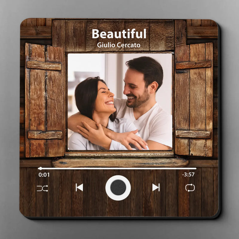 Custom Photo Music Fridge Magnet That Can Play Songs - Personalized Anniversary Wedding Gifts For Husband And Wife, Him And Her - You Are The Song I Would Listen To On Loop