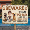A Fun Way To Show Off Your Crazy Dog Lady Vibes - Dog Personalized Custom Home Decor Metal Sign - House Warming Gift For Pet Owners, Pet Lovers