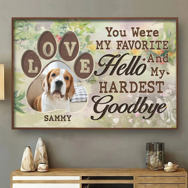 Custom Photo Leaving Pawprints On Our Hearts  - Memorial Personalized Custom Horizontal Poster - Sympathy Gift For Pet Owners, Pet Lovers