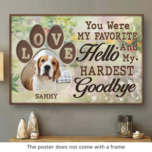 Custom Photo Leaving Pawprints On Our Hearts  - Memorial Personalized Custom Horizontal Poster - Sympathy Gift For Pet Owners, Pet Lovers