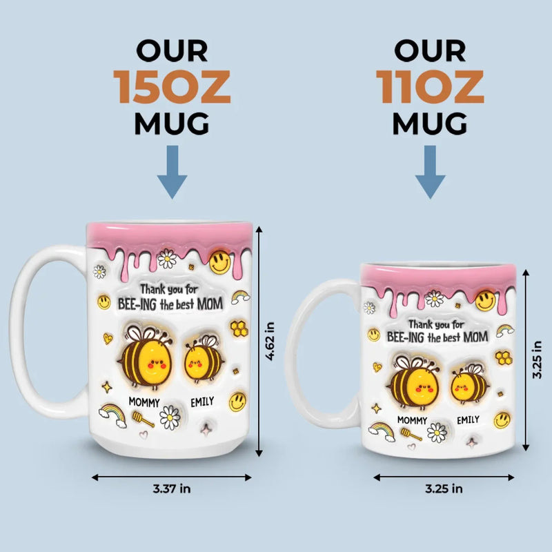 A Sweet Way To Celebrate The Love Between Mom And Daughter - Family Personalized Custom 3D Inflated Effect Printed Mug - Gift For Mom, Daughter