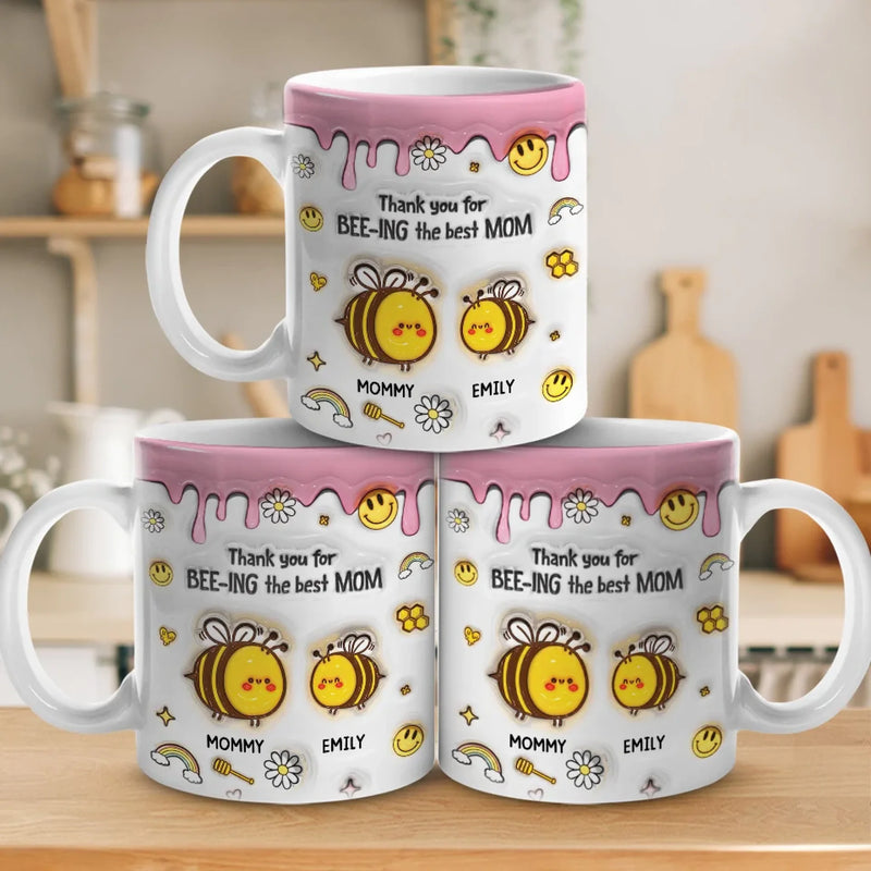 A Sweet Way To Celebrate The Love Between Mom And Daughter - Family Personalized Custom 3D Inflated Effect Printed Mug - Gift For Mom, Daughter