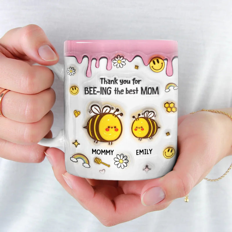 A Sweet Way To Celebrate The Love Between Mom And Daughter - Family Personalized Custom 3D Inflated Effect Printed Mug - Gift For Mom, Daughter