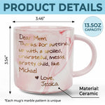 A Big Thank You, Mom - Family Personalized Custom Marble Mug - Gift For Mom, Grandma