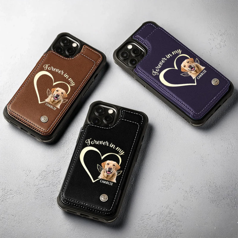 Custom Photo Forever My Companion - Memorial Personalized Custom Leather Flip Wallet Phone Case - Sympathy Gift For Pet Owners, Pet Lovers