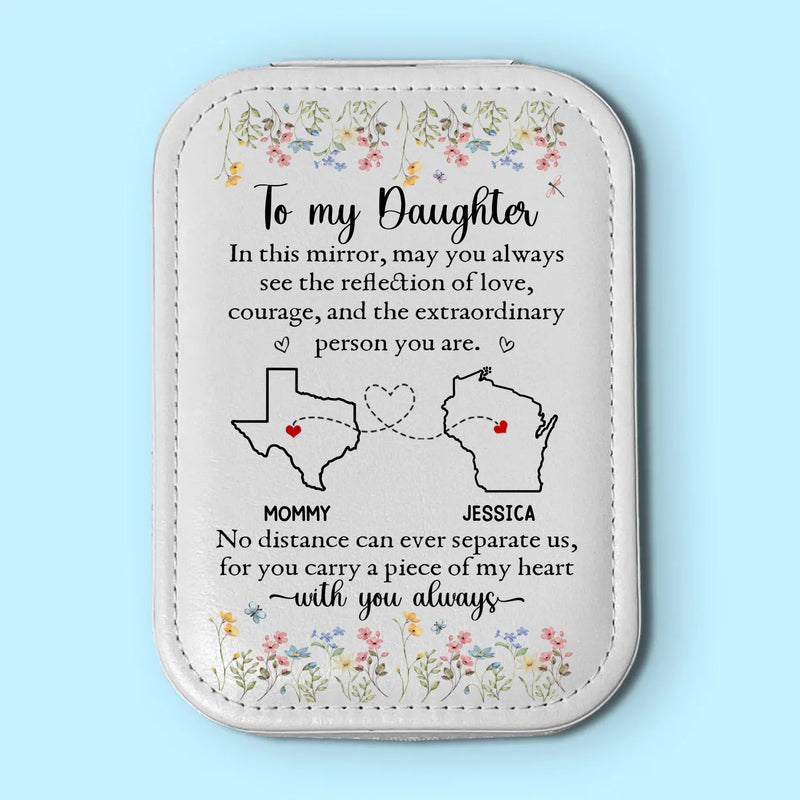 The Reflection Of Love - Family Personalized Custom Jewelry Box LED Makeup - Gift For Mom, Daughter