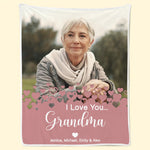 Custom Photo Grandma Gifts from Grandchildren - Personalized Blanket