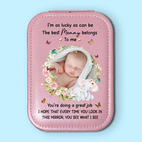 Custom Photo The Best Mom Belongs To Me - Family Personalized Custom Jewelry Case Mothers Day Gift For Mom Grandma