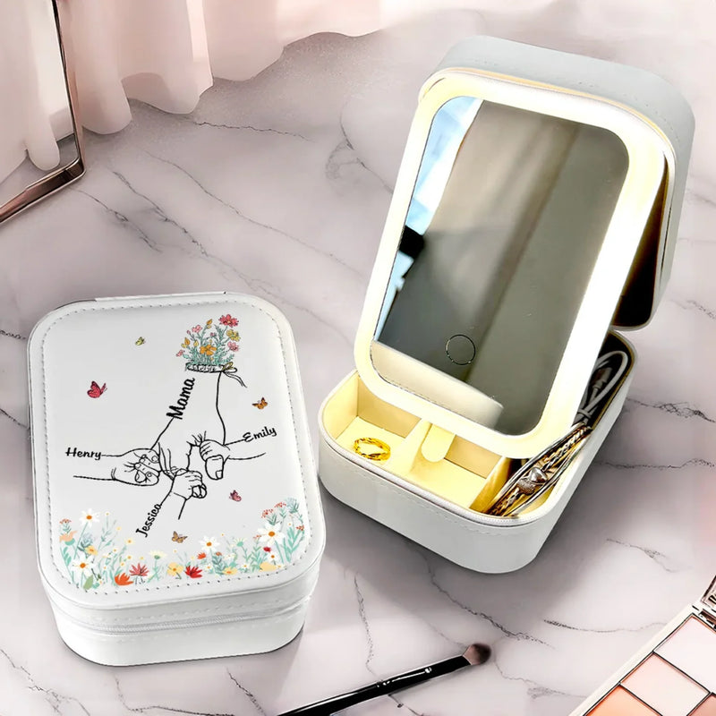 Every Child Is A Wildflower In The Meadow Of Love - Family Personalized Custom Jewelry Box LED Makeup - Gift For Mom, Grandma