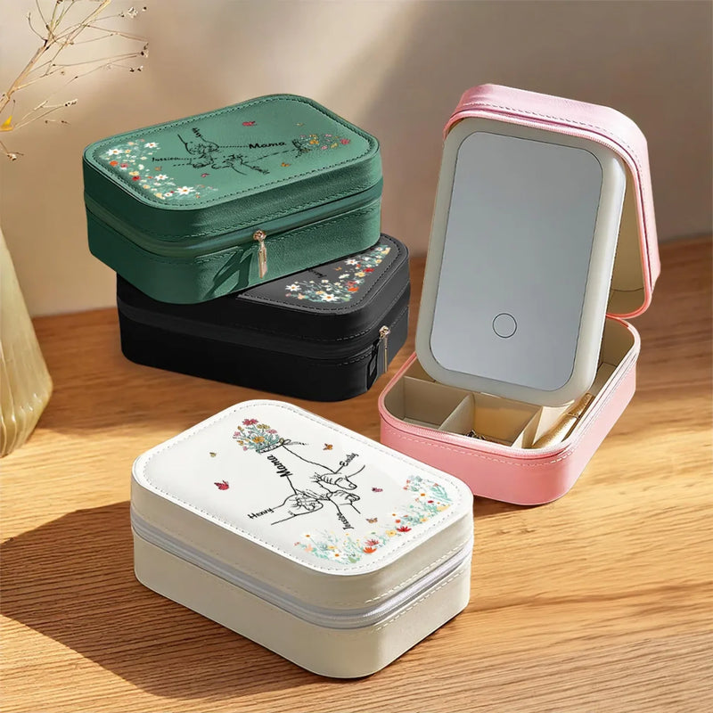 Every Child Is A Wildflower In The Meadow Of Love - Family Personalized Custom Jewelry Box LED Makeup - Gift For Mom, Grandma