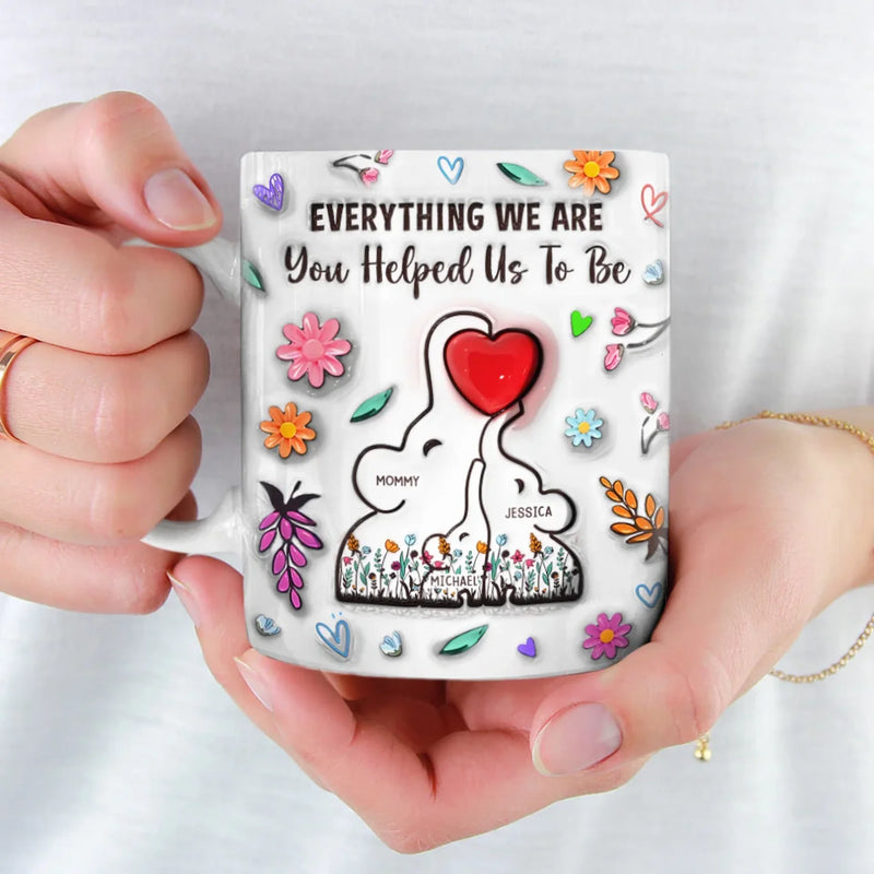 Thanks For Being A Great Mom - Family Personalized Custom 3D Inflated Effect Printed Mug - Gift For Mom, Daughter