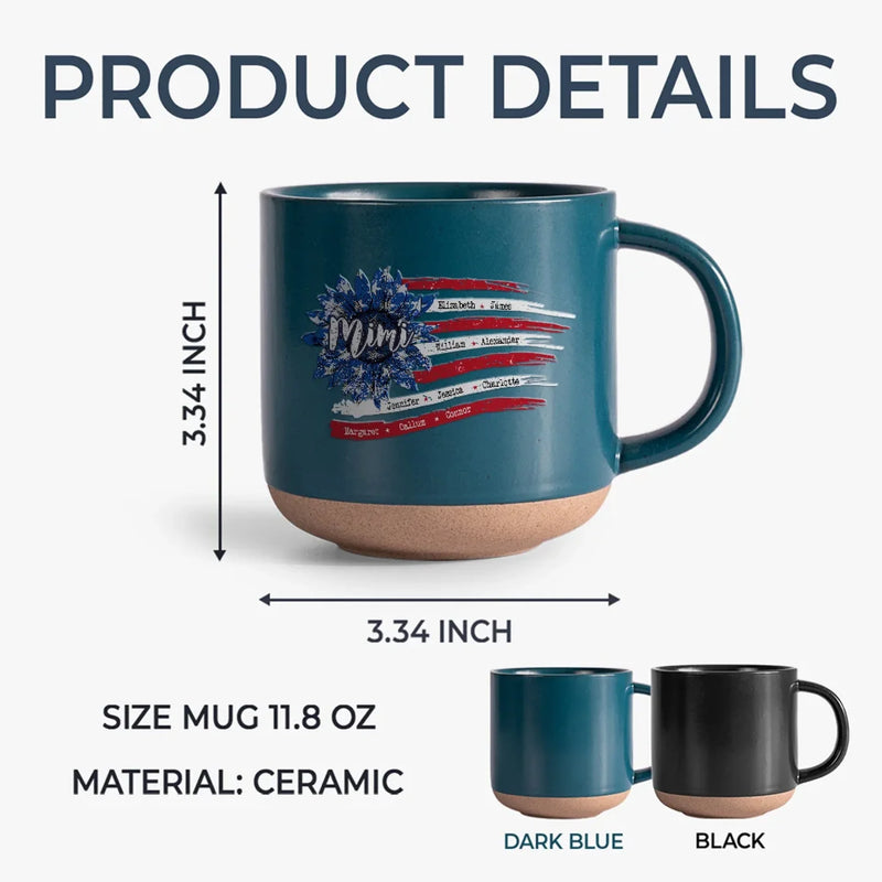 Because Being A Mom And Grandma Deserves A Special Spotlight - Family Personalized Custom Printed Pottery Mug - Gift For Mom, Grandma