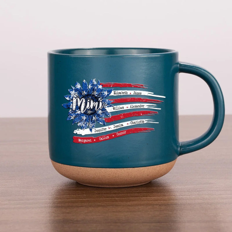 Because Being A Mom And Grandma Deserves A Special Spotlight - Family Personalized Custom Printed Pottery Mug - Gift For Mom, Grandma