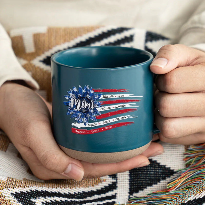 Because Being A Mom And Grandma Deserves A Special Spotlight - Family Personalized Custom Printed Pottery Mug - Gift For Mom, Grandma