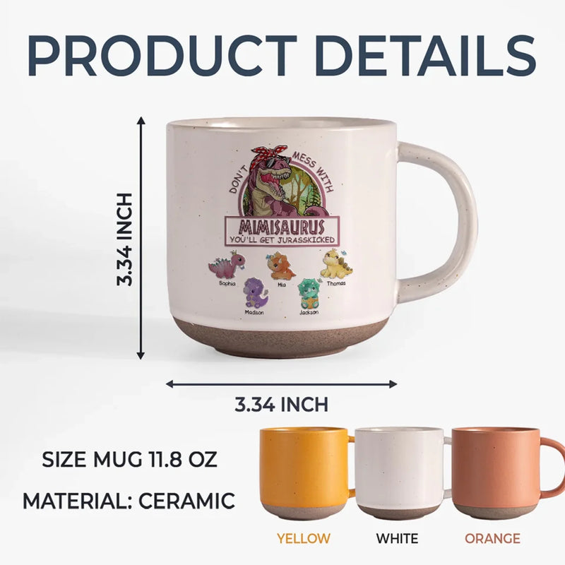 Because Her Love Only Grows Stronger With Time - Family Personalized Custom Printed Pottery Mug - Gift For Mom, Grandma