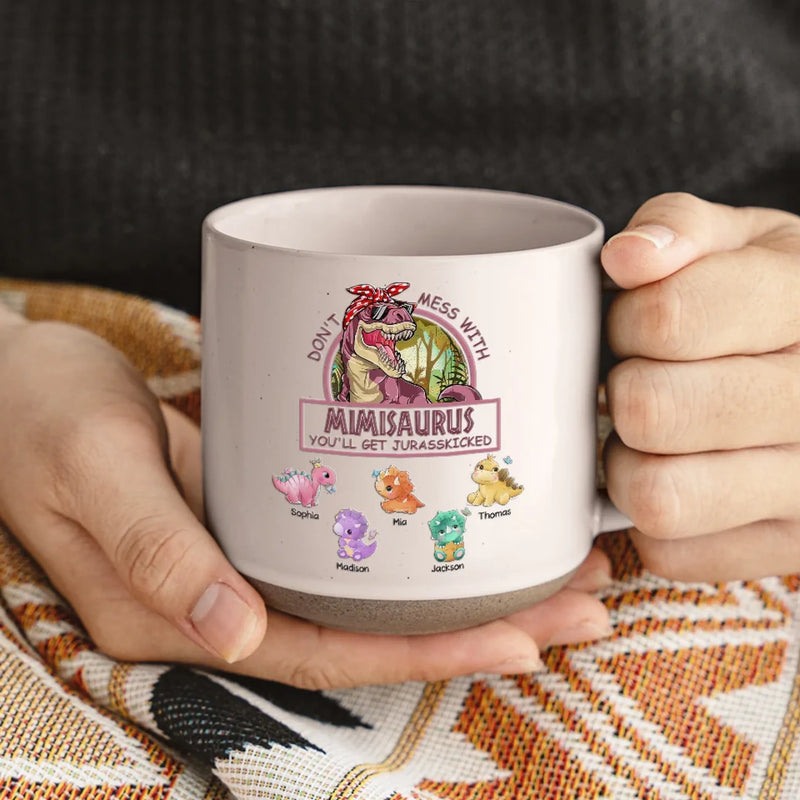 Because Her Love Only Grows Stronger With Time - Family Personalized Custom Printed Pottery Mug - Gift For Mom, Grandma
