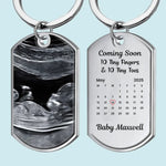 Custom Photo Waiting For The Sweetest Hello - Family Personalized Custom Keychain - Mother's Day, Baby Shower Gift, Gift For First Mom