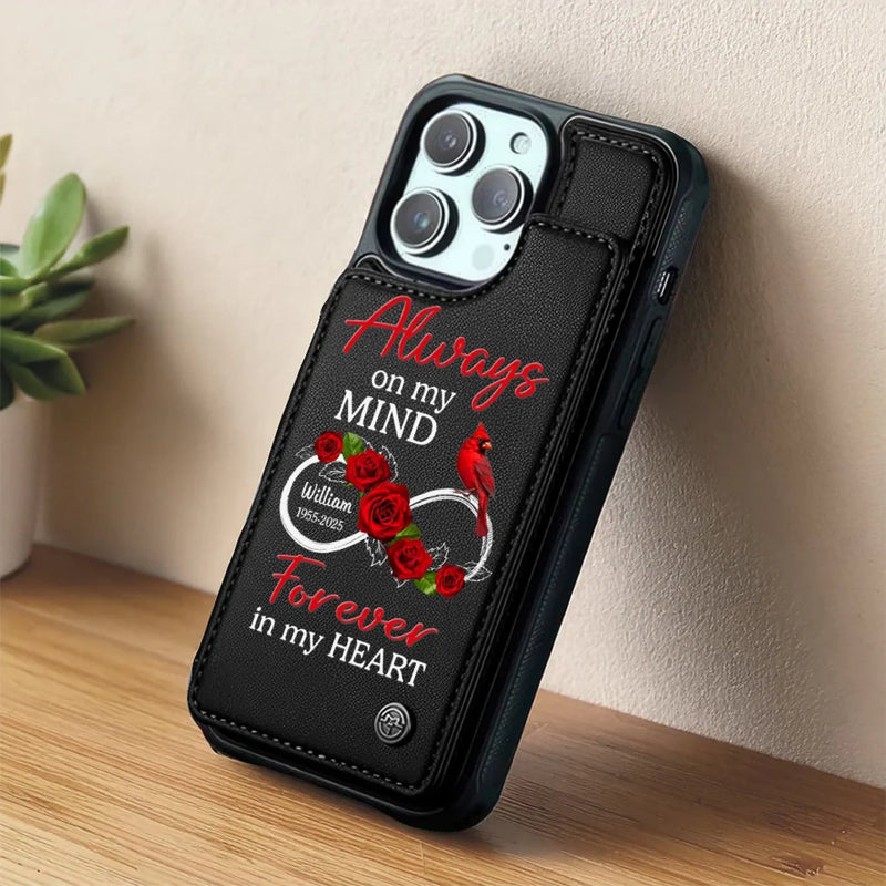 My Heart Carries Your Love - Memorial Personalized Custom Leather Flip Wallet Phone Case - Sympathy Gift For Family Members