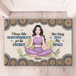 Custom Name Mindfulness Energy Decor - Personalized Doormat