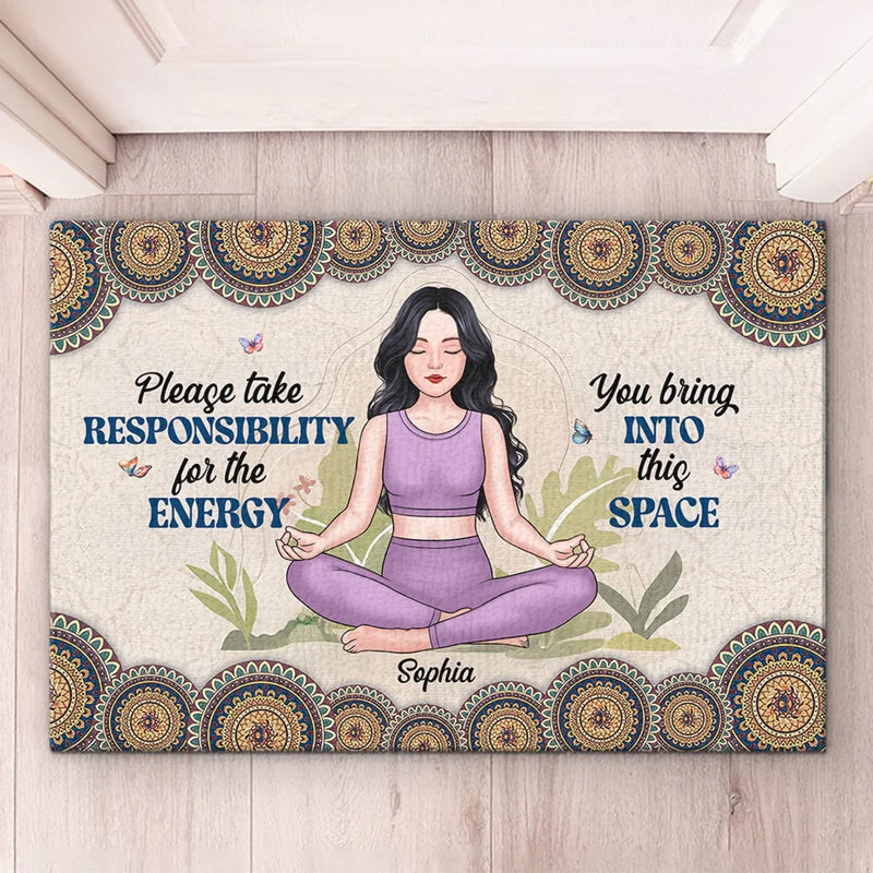 Breathe Deeply, Live Fully - Yoga Personalized Custom Home Decor Decorative Mat - House Warming Gift For Yoga Lovers