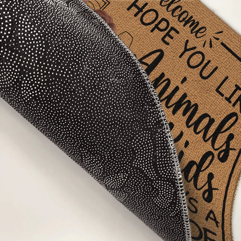 It's A Zoo Inside - Couple Personalized Custom Home Decor Decorative Mat - House Warming Gift For Husband Wife, Anniversary