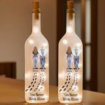 You Never Walk Alone - Memorial Personalized Custom Bottle Lamp - Sympathy Gift For Family Members