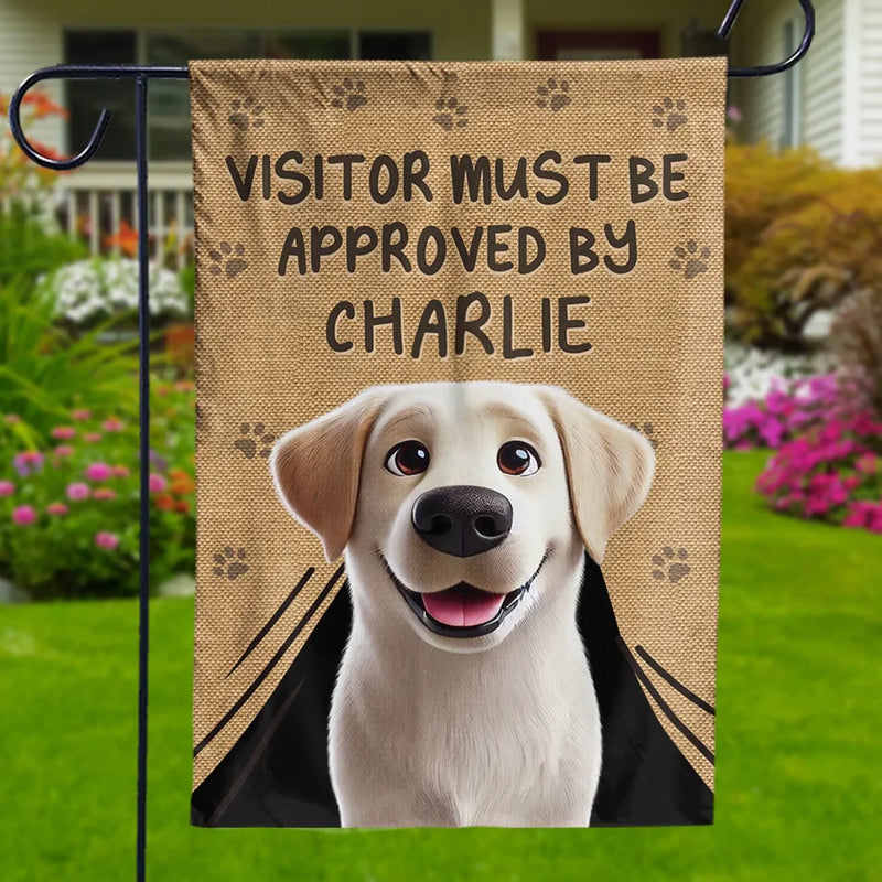 Standing Watch, Heart On Duty - Dog Personalized Custom Flag - Gift For Pet Owners, Pet Lovers