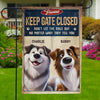 Closed Gates, Happy Tails - Dog Personalized Custom Flag - Gift For Pet Owners, Pet Lovers