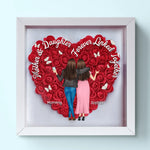 Mother And Daughter Forever Linked Together - Family Personalized Custom Flower Shadow Box - Gift For Mom, Grandma