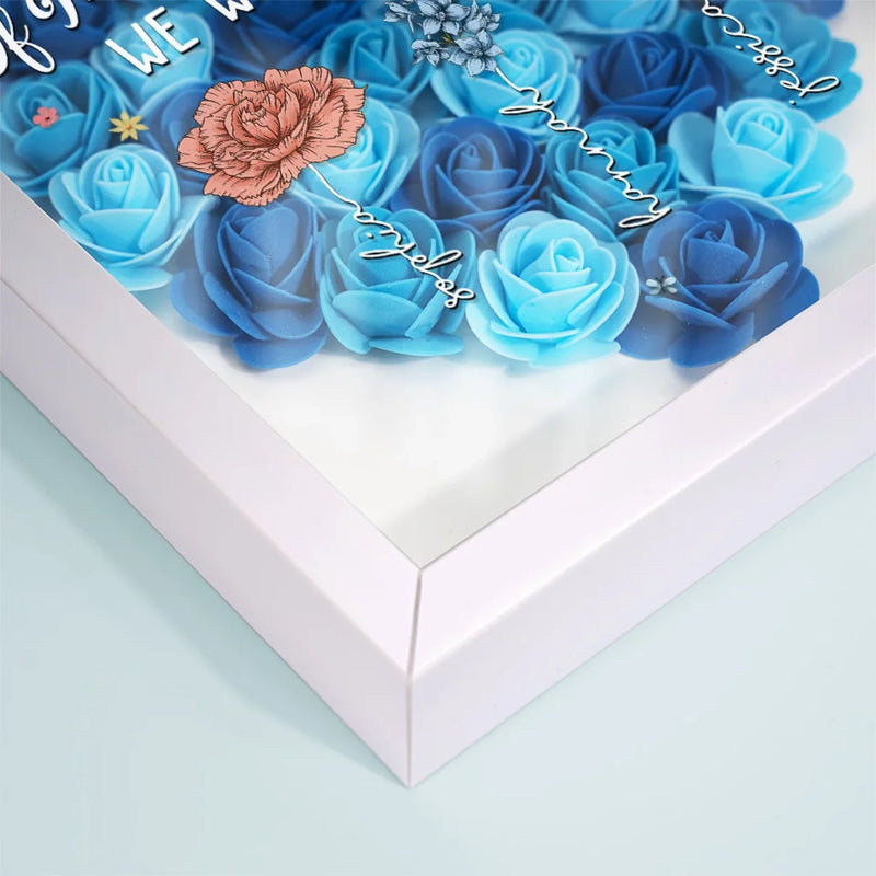 A Mother Is Like A Flower, Each One Beautiful And Unique - Family Personalized Custom Flower Shadow Box - Gift For Mom, Grandma