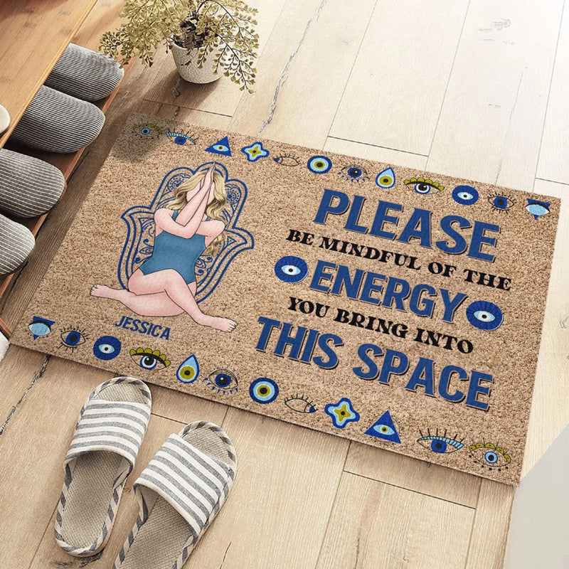 Yoga Is My Therapy - Yoga Personalized Custom Home Decor Decorative Mat - House Warming Gift For Yoga Lovers