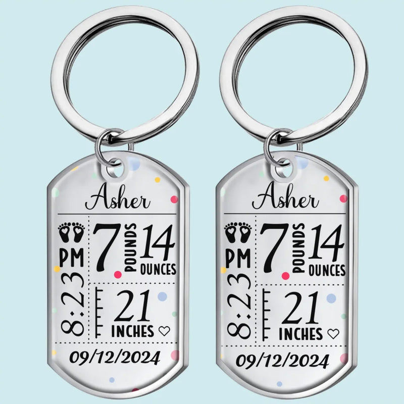 A Tiny Miracle, A Lifetime Of Love - Family Personalized Custom Keychain - Mother's Day, Baby Shower Gift, Gift For First Mom