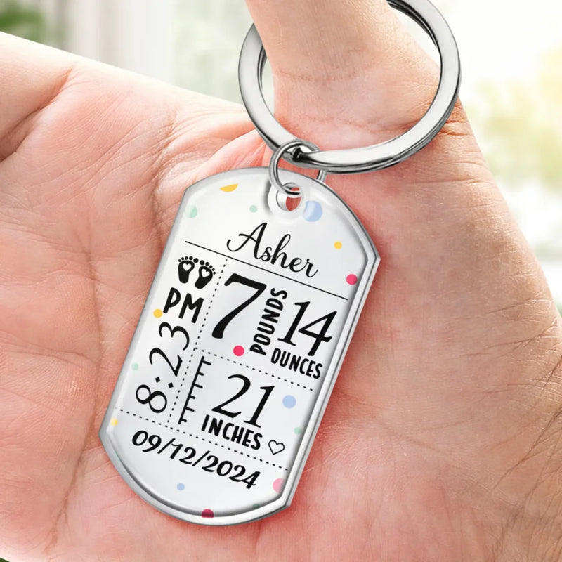 A Tiny Miracle, A Lifetime Of Love - Family Personalized Custom Keychain - Mother's Day, Baby Shower Gift, Gift For First Mom