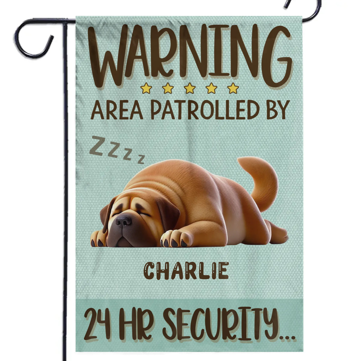 Area Patrolled By 24Hr Security - Dog Personalized Custom Flag - Gift For Pet Owners, Pet Lovers
