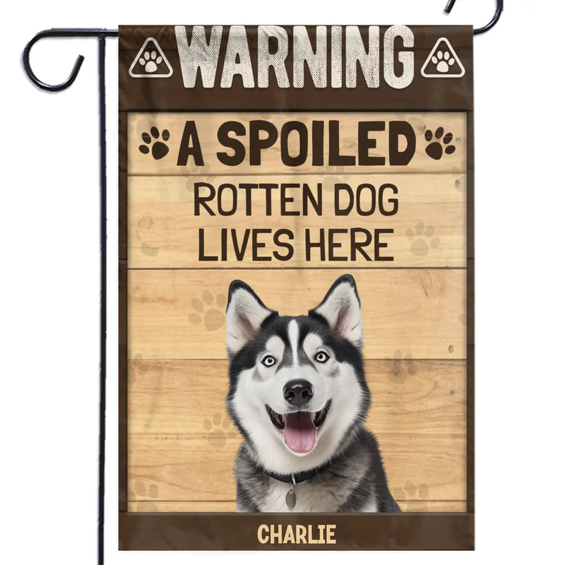 Custom Photo Happiness Is A Wagging Tail - Dog & Cat Personalized Custom Flag - Gift For Pet Owners, Pet Lovers