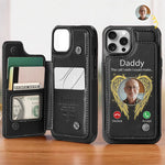 Custom Photo The Call I Wish I Could Make - Memorial Personalized Custom Leather Flip Wallet Phone Case - Sympathy Gift For Family Members