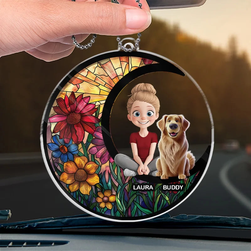 You’re My Daily Dose Of Happiness - Dog & Cat Personalized Custom Car Ornament - Acrylic Custom Shaped - Gift For Pet Owners, Pet Lovers