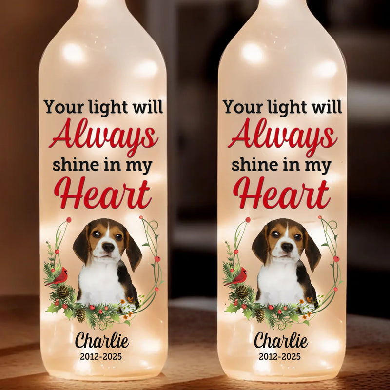 Custom Photo A Loyal Friend, A Love So Pure - Memorial Personalized Custom Bottle Lamp - Sympathy Gift For Pet Owners, Pet Lovers