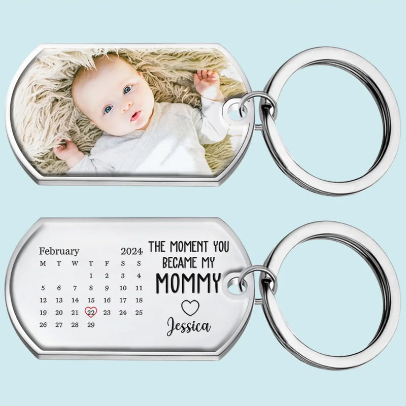 Custom Photo My Mom Is The Best - Family Personalized Custom Keychain - Mother's Day, Baby Shower Gift, Gift For First Mom