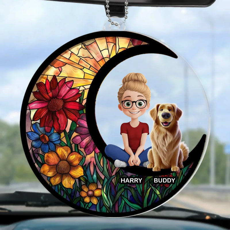 You’re My Daily Dose Of Happiness - Dog & Cat Personalized Custom Car Ornament - Acrylic Custom Shaped - Gift For Pet Owners, Pet Lovers